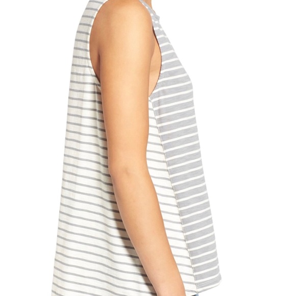 Madewell Forward Seam Stripe Dusk Grey Tank - Picture 3 of 6